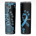 Prostate Cancer Awareness Personalised Skinny Tumbler Aboriginal Ribbon Dot Painting