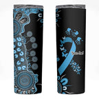 Prostate Cancer Awareness Personalised Skinny Tumbler Aboriginal Ribbon Dot Painting
