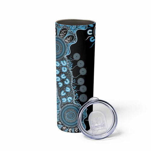 Prostate Cancer Awareness Personalised Skinny Tumbler Aboriginal Ribbon Dot Painting
