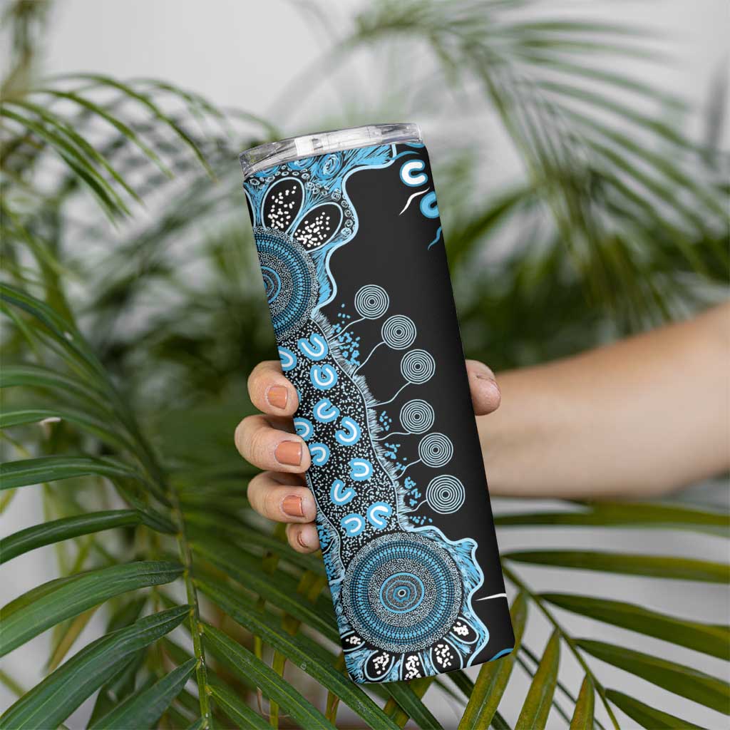 Prostate Cancer Awareness Personalised Skinny Tumbler Aboriginal Ribbon Dot Painting