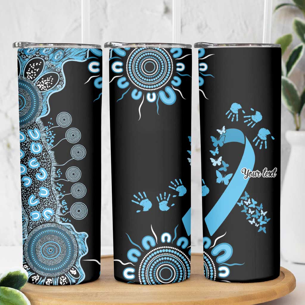 Prostate Cancer Awareness Personalised Skinny Tumbler Aboriginal Ribbon Dot Painting