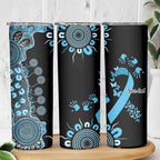 Prostate Cancer Awareness Personalised Skinny Tumbler Aboriginal Ribbon Dot Painting
