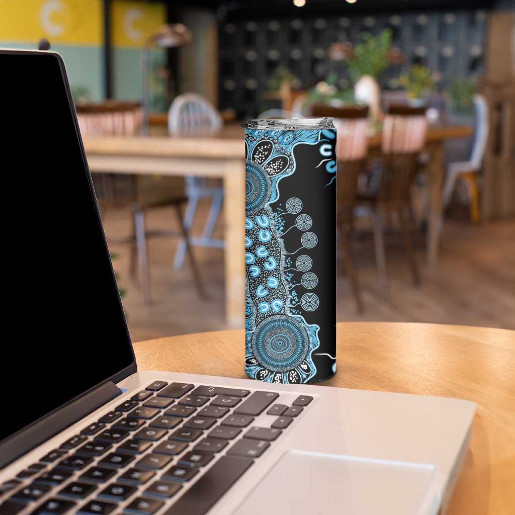 Prostate Cancer Awareness Personalised Skinny Tumbler Aboriginal Ribbon Dot Painting