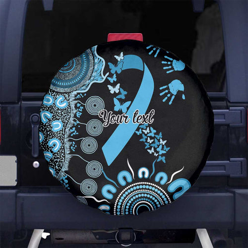 Prostate Cancer Awareness Personalised Spare Tire Cover Aboriginal Ribbon Dot Painting