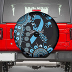 Prostate Cancer Awareness Personalised Spare Tire Cover Aboriginal Ribbon Dot Painting