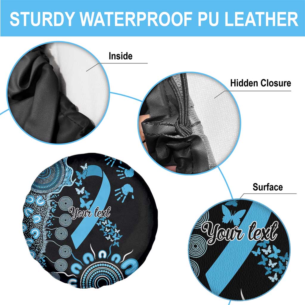 Prostate Cancer Awareness Personalised Spare Tire Cover Aboriginal Ribbon Dot Painting