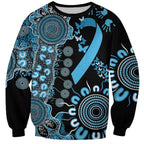 Prostate Cancer Awareness Personalised Sweatshirt Aboriginal Ribbon Dot Painting
