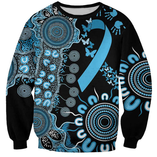 Prostate Cancer Awareness Personalised Sweatshirt Aboriginal Ribbon Dot Painting