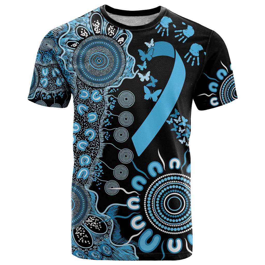 Prostate Cancer Awareness Personalised T Shirt Aboriginal Ribbon Dot Painting