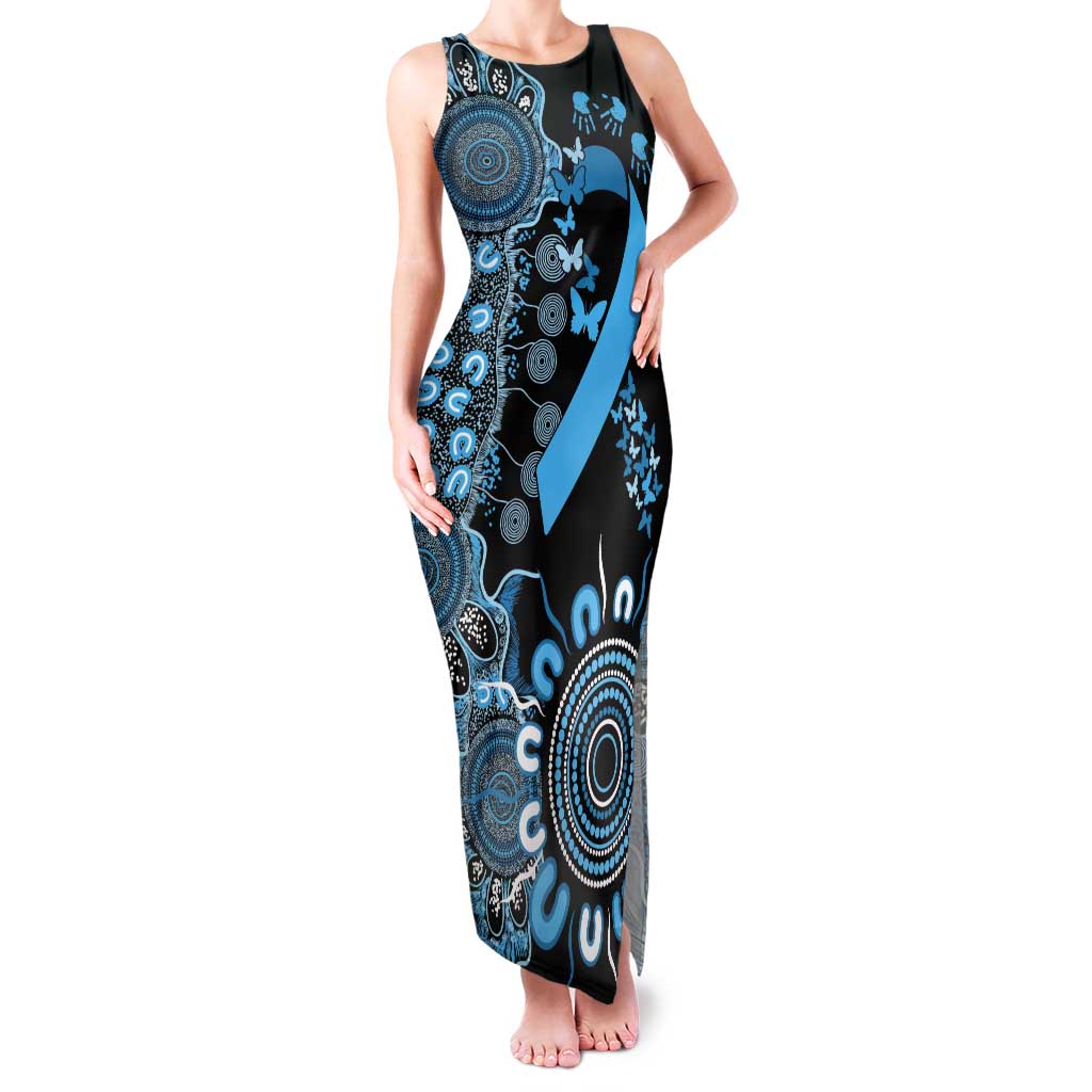 Prostate Cancer Awareness Personalised Tank Maxi Dress Aboriginal Ribbon Dot Painting