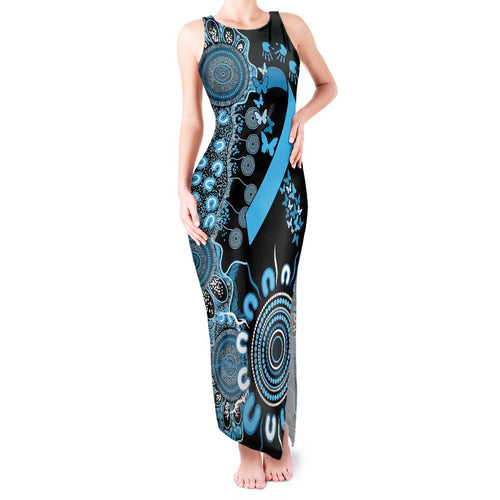 Prostate Cancer Awareness Personalised Tank Maxi Dress Aboriginal Ribbon Dot Painting