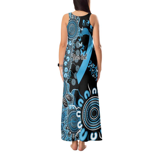 Prostate Cancer Awareness Personalised Tank Maxi Dress Aboriginal Ribbon Dot Painting