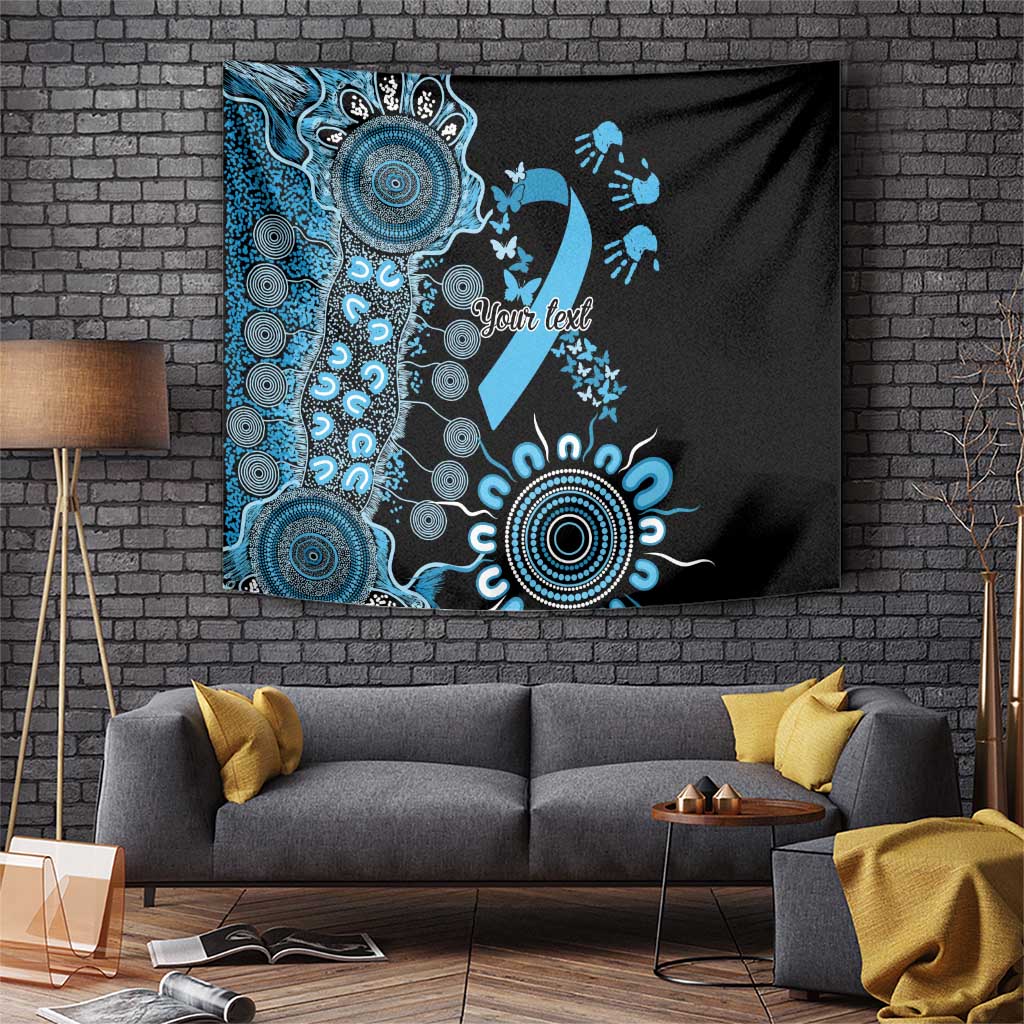 Prostate Cancer Awareness Personalised Tapestry Aboriginal Ribbon Dot Painting