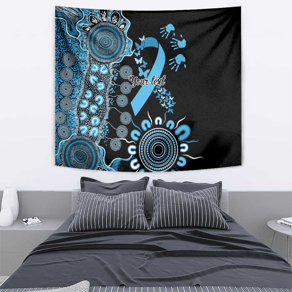 Prostate Cancer Awareness Personalised Tapestry Aboriginal Ribbon Dot Painting