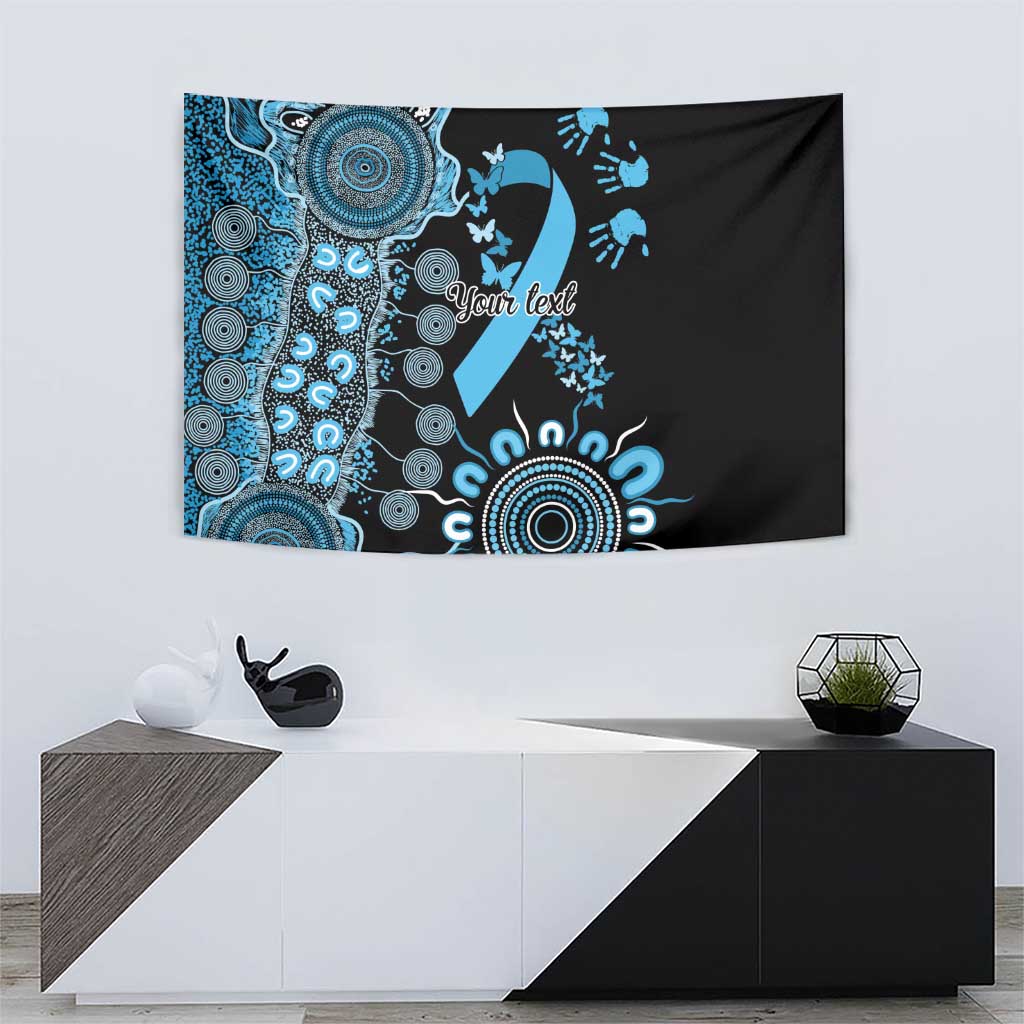 Prostate Cancer Awareness Personalised Tapestry Aboriginal Ribbon Dot Painting