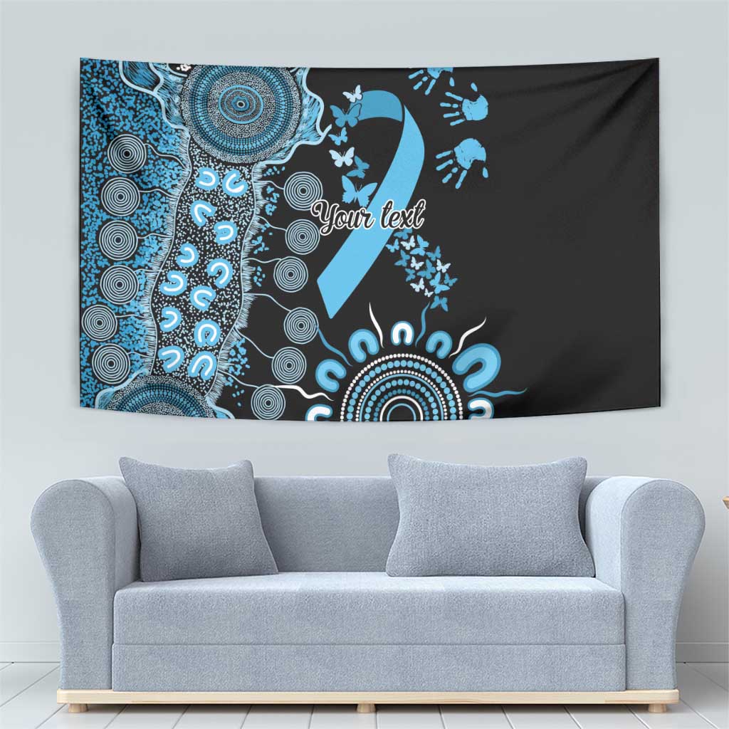 Prostate Cancer Awareness Personalised Tapestry Aboriginal Ribbon Dot Painting