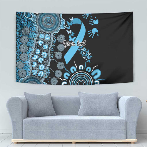 Prostate Cancer Awareness Personalised Tapestry Aboriginal Ribbon Dot Painting