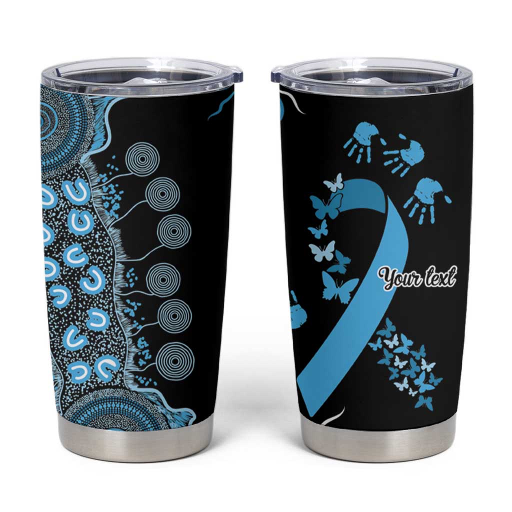 Prostate Cancer Awareness Personalised Tumbler Cup Aboriginal Ribbon Dot Painting