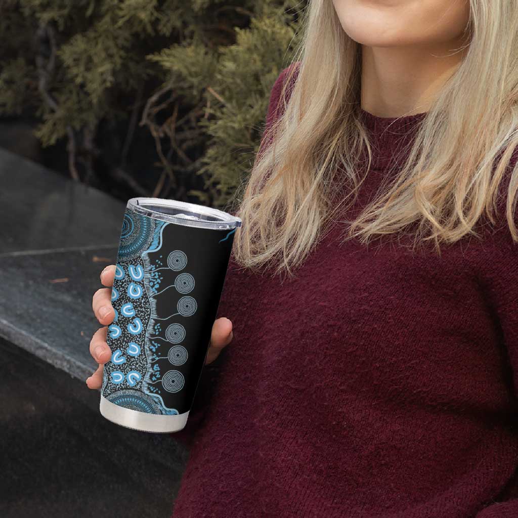 Prostate Cancer Awareness Personalised Tumbler Cup Aboriginal Ribbon Dot Painting
