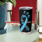 Prostate Cancer Awareness Personalised Tumbler Cup Aboriginal Ribbon Dot Painting