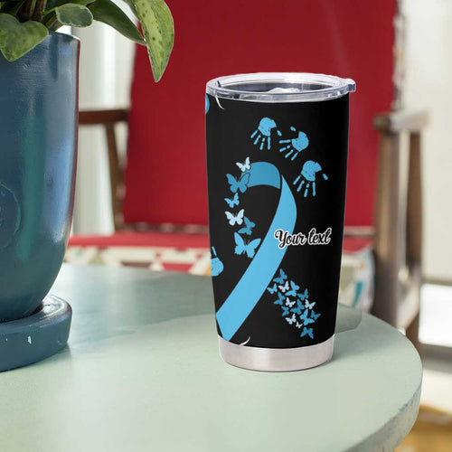 Prostate Cancer Awareness Personalised Tumbler Cup Aboriginal Ribbon Dot Painting