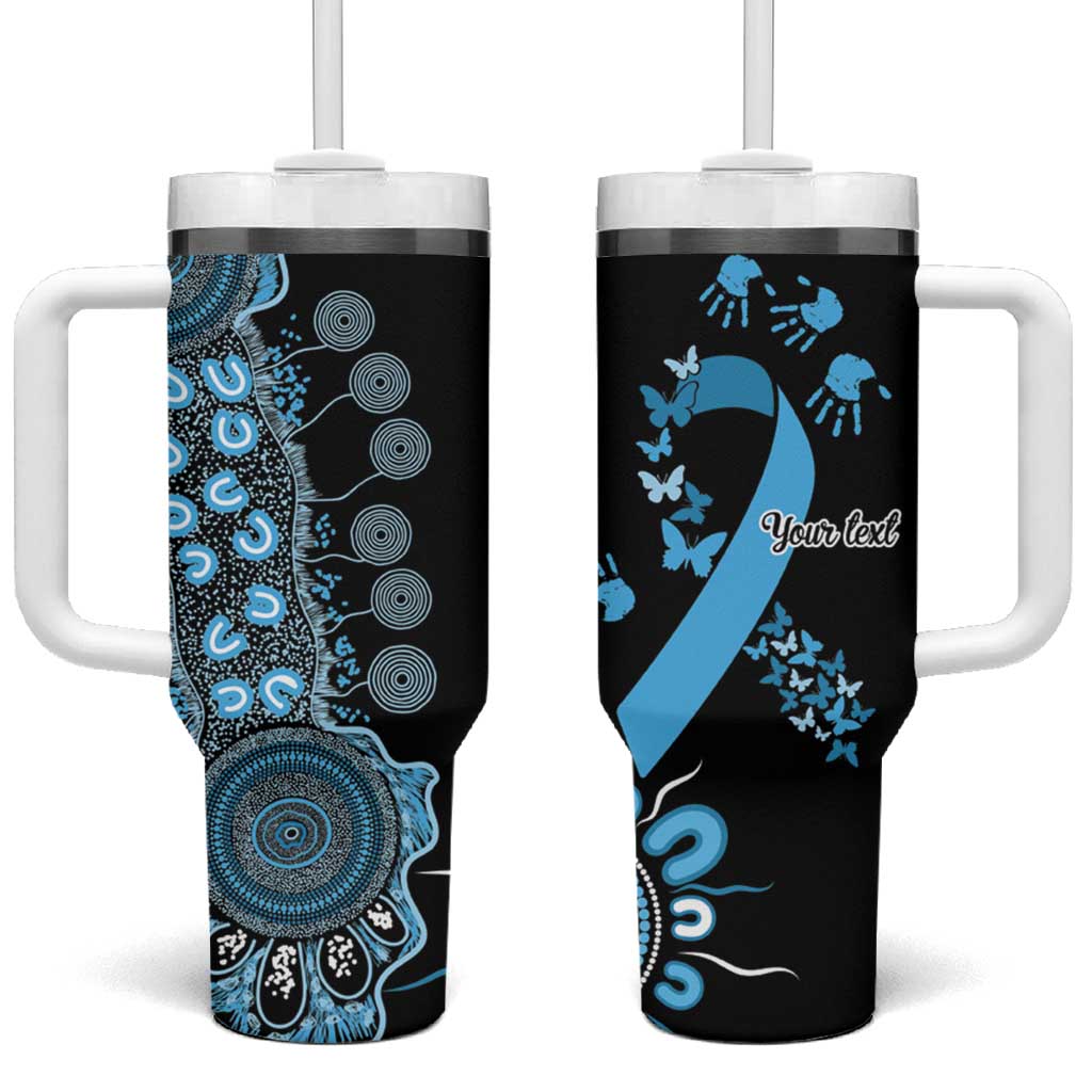 Prostate Cancer Awareness Personalised Tumbler With Handle Aboriginal Ribbon Dot Painting