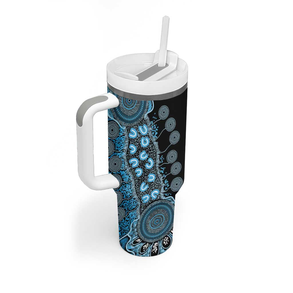 Prostate Cancer Awareness Personalised Tumbler With Handle Aboriginal Ribbon Dot Painting