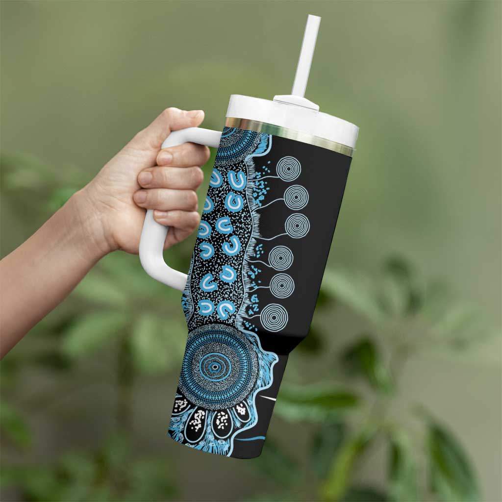 Prostate Cancer Awareness Personalised Tumbler With Handle Aboriginal Ribbon Dot Painting