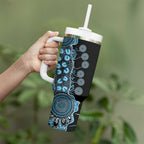 Prostate Cancer Awareness Personalised Tumbler With Handle Aboriginal Ribbon Dot Painting