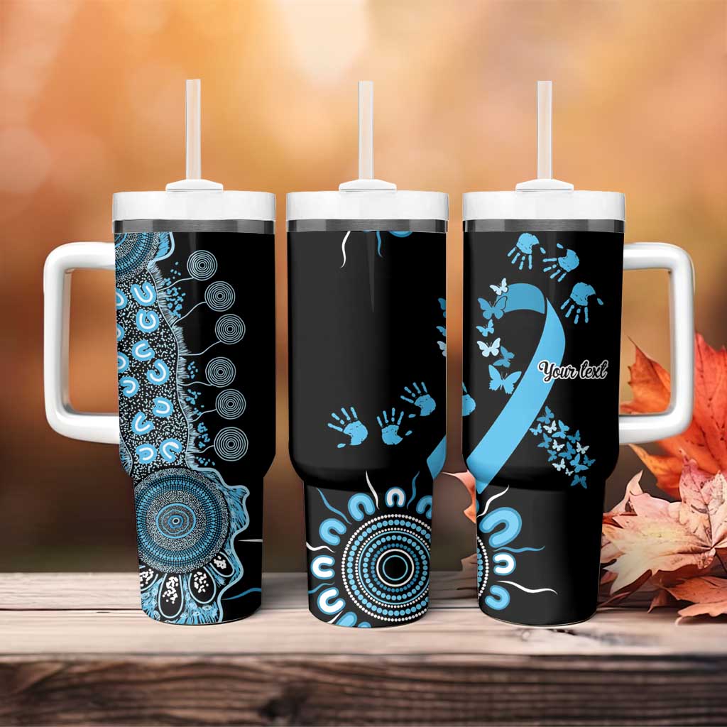 Prostate Cancer Awareness Personalised Tumbler With Handle Aboriginal Ribbon Dot Painting