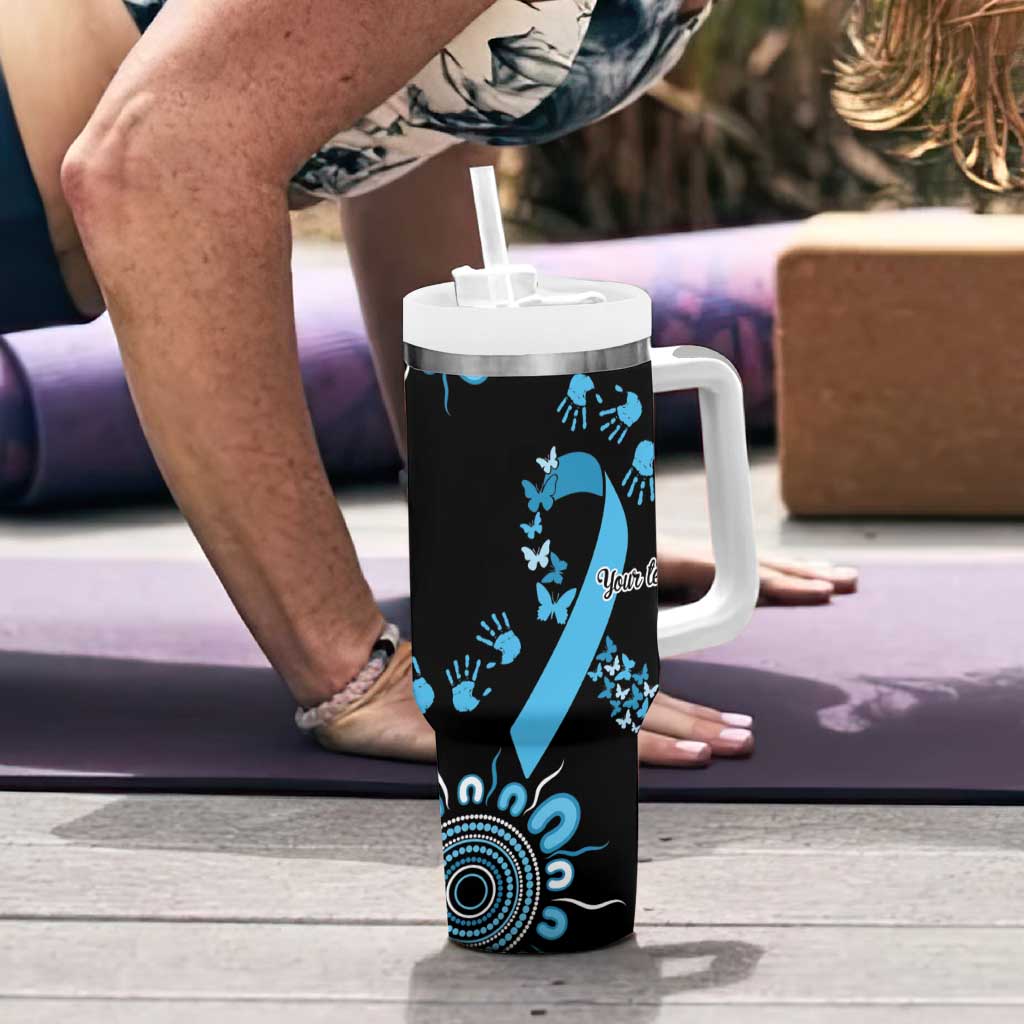 Prostate Cancer Awareness Personalised Tumbler With Handle Aboriginal Ribbon Dot Painting