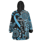 Prostate Cancer Awareness Personalised Wearable Blanket Hoodie Aboriginal Ribbon Dot Painting