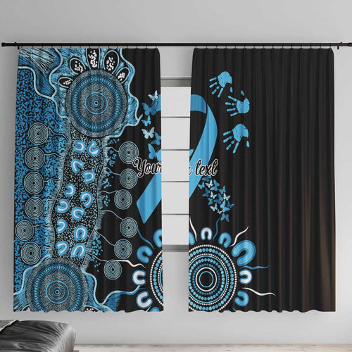 Prostate Cancer Awareness Personalised Window Curtain Aboriginal Ribbon Dot Painting