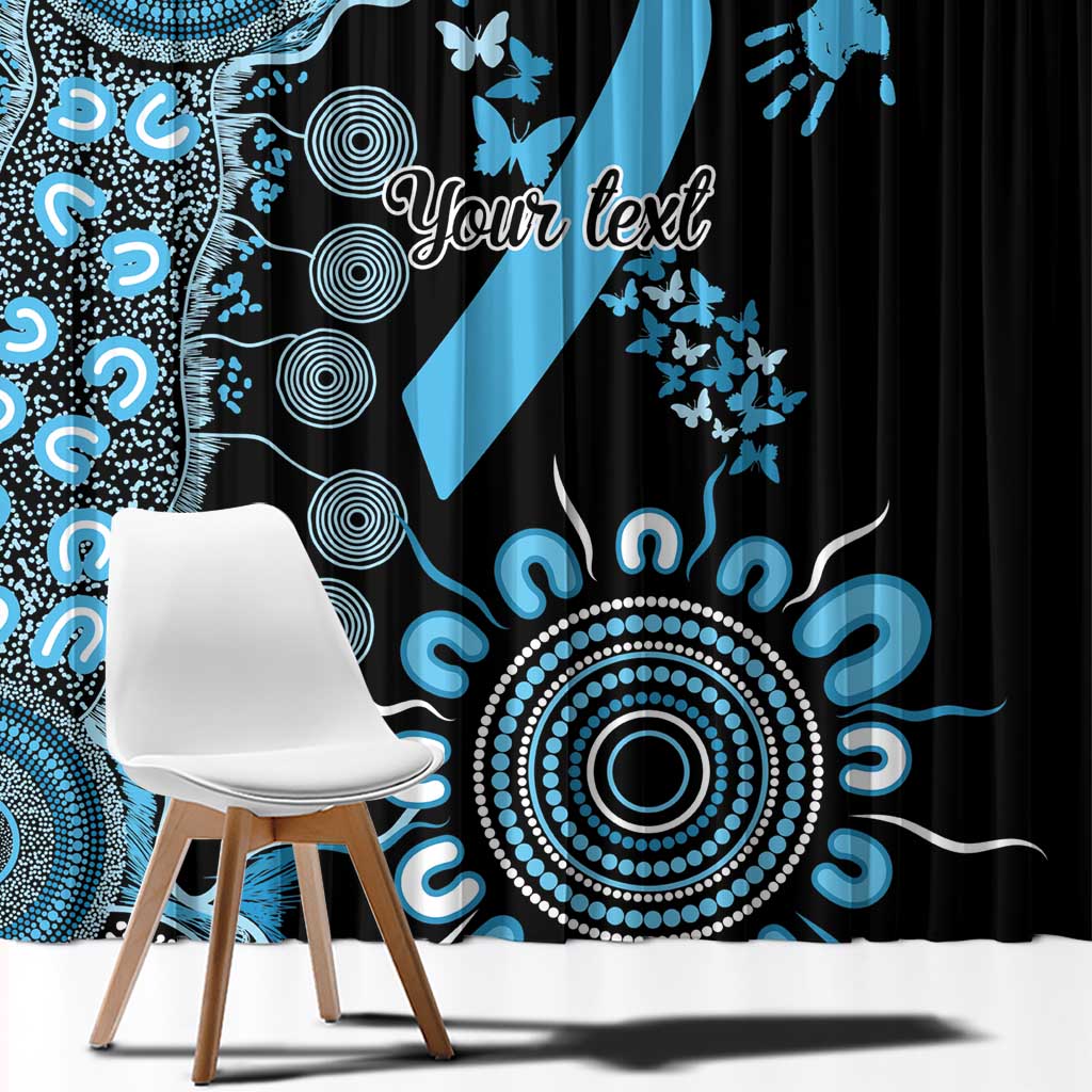Prostate Cancer Awareness Personalised Window Curtain Aboriginal Ribbon Dot Painting