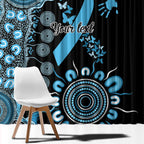 Prostate Cancer Awareness Personalised Window Curtain Aboriginal Ribbon Dot Painting