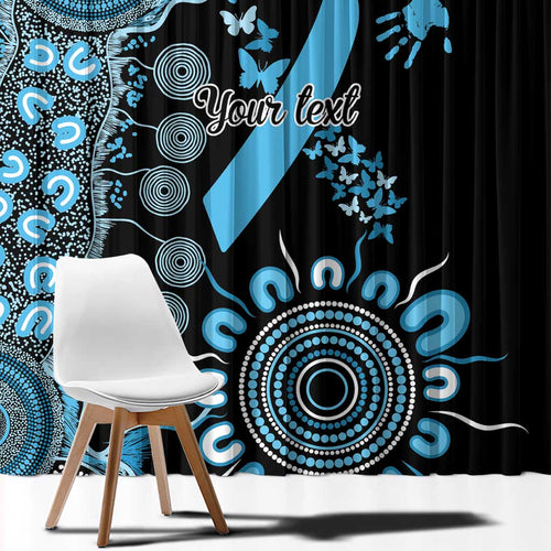 Prostate Cancer Awareness Personalised Window Curtain Aboriginal Ribbon Dot Painting