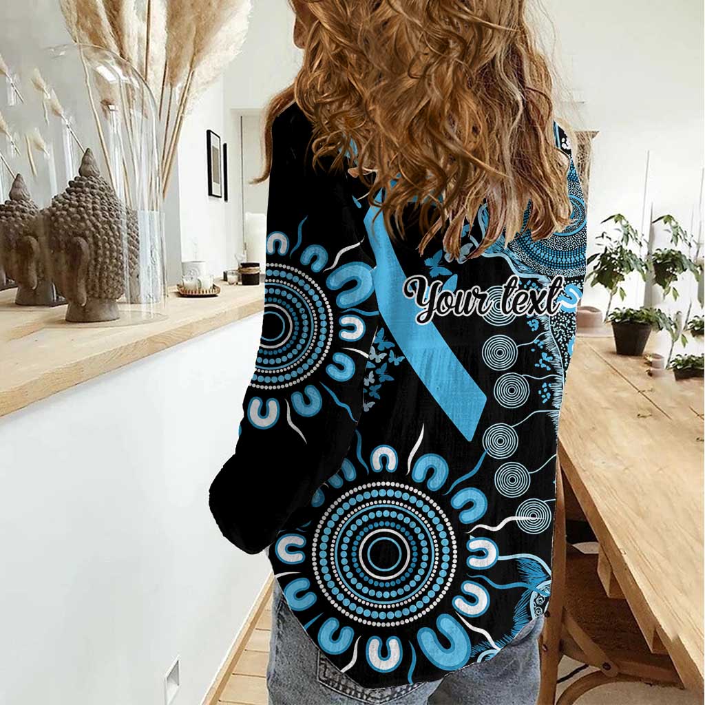 Prostate Cancer Awareness Personalised Women Casual Shirt Aboriginal Ribbon Dot Painting