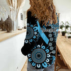 Prostate Cancer Awareness Personalised Women Casual Shirt Aboriginal Ribbon Dot Painting