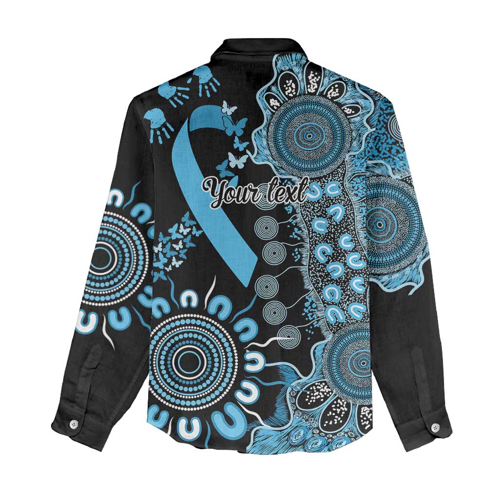 Prostate Cancer Awareness Personalised Women Casual Shirt Aboriginal Ribbon Dot Painting