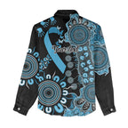 Prostate Cancer Awareness Personalised Women Casual Shirt Aboriginal Ribbon Dot Painting