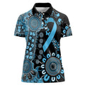 Prostate Cancer Awareness Personalised Women Polo Shirt Aboriginal Ribbon Dot Painting