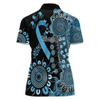 Prostate Cancer Awareness Personalised Women Polo Shirt Aboriginal Ribbon Dot Painting