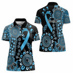 Prostate Cancer Awareness Personalised Women Polo Shirt Aboriginal Ribbon Dot Painting