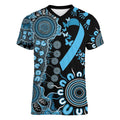 Prostate Cancer Awareness Personalised Women V-Neck T-Shirt Aboriginal Ribbon Dot Painting