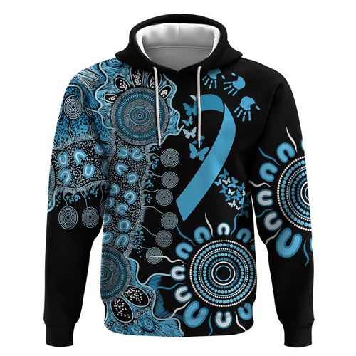 Prostate Cancer Awareness Personalised Zip Hoodie Aboriginal Ribbon Dot Painting