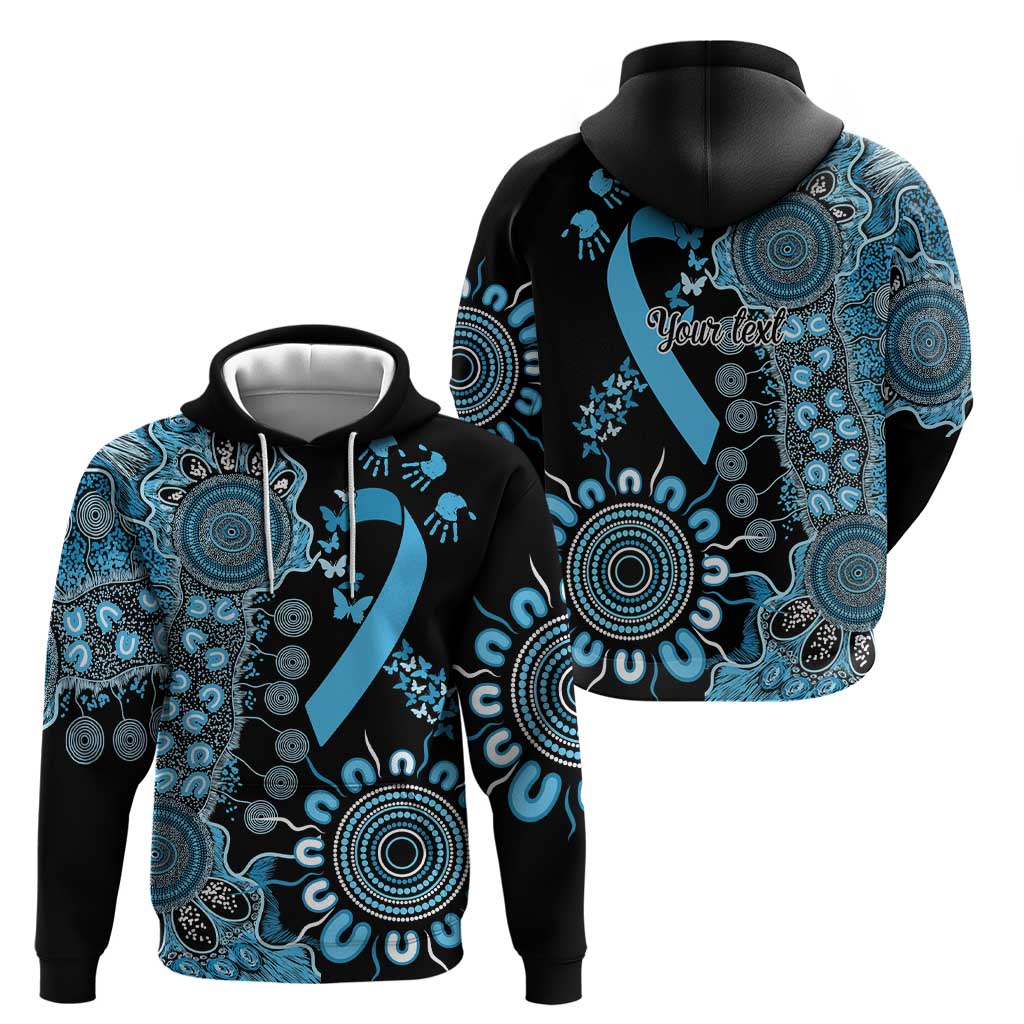 Prostate Cancer Awareness Personalised Zip Hoodie Aboriginal Ribbon Dot Painting