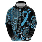 Prostate Cancer Awareness Personalised Zip Hoodie Aboriginal Ribbon Dot Painting