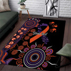 Psoriasis Awareness Personalised Area Rug Aboriginal Ribbon Dot Painting