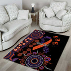 Psoriasis Awareness Personalised Area Rug Aboriginal Ribbon Dot Painting