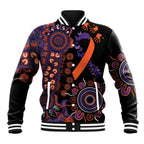 Psoriasis Awareness Personalised Baseball Jacket Aboriginal Ribbon Dot Painting